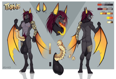 5_fingers abs anthro balls big_balls big_penis biped claws color_swatch countershade_torso countershading ear_piercing ear_ring eyebrow_piercing facial_piercing fangs fingers genital_piercing genitals hair huge_balls huge_penis male membrane_(anatomy) membranous_wings nude open_mouth pecs penis penis_piercing piercing prince_albert_piercing ring_piercing solo tail teeth text tongue tongue_out unusual_anatomy unusual_genitalia unusual_penis wings apple-faced thorne_(zephyro11) bat mammal english_text hi_res model_sheet