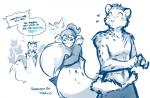 2018 anthro avian bird blue_and_white blush bodily_fluids brin_(twokinds) chest_tuft clothed clothing conditional_dnp dialogue duo_focus english_text eyes_closed eyewear felid female female_explorer feral fluffy fluffy_tail flying fur goggles group hair hand_on_mouth hi_res human humor keidran looking_back male mammal markings monochrome pantherine ponytail shocked silhouette simple_background sketch smile snow_leopard spots spotted_body spotted_fur sweat tail tail_hug text tom_fischbach topless tuft twokinds white_background yelling