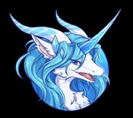 female fur hair horn smile solo mythology qinghan dragon mammal mythological_creature mythological_scalie scalie alpha_channel hi_res