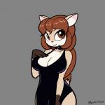 anthro areola big_eyes biped black_clothing black_dress black_eyebrows black_nose blep blush bouncing_breasts breasts brown_body brown_eyes brown_fur brown_hair choker clothed clothing cocktail_dress dress exposed_breasts eyebrows eyelashes female flashing flashing_breasts front_view fur gloves_(marking) grey_background hair jewelry long_hair looking_at_viewer markings multicolored_body multicolored_fur necklace nipples one_breast_out one_eye_closed pink_areola pink_nipples pink_tongue short_tail simple_background small_tail solo standing tail tan_body tan_fur tan_tail tongue tongue_out white_body white_fur wink zedrin doe_(alfa995) deer mammal 1:1 2017 2d_animation animated digital_media_(artwork) loop motion_tweening short_playtime signature