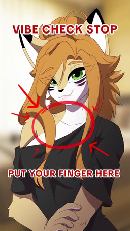 5_fingers anthro blush clothing female fingers front_view fur green_eyes hair long_hair looking_at_viewer orange_body orange_fur progress_bar shirt sniffing solo text thinking topwear eipril vibe_check elisabeth_(eipril) canid canine fox mammal 2025 9:16 animated english_text hi_res short_playtime sound webm