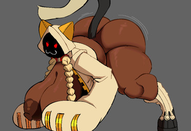 >:3 all_fours areola big_areola big_breasts big_butt big_nipples black_clothing black_footwear black_shoes black_tail braided_hair breasts brown_areola brown_body brown_nipples brown_skin butt clothed clothing dipstick_tail female female_humanoid footwear glistening glistening_areola glistening_breasts glistening_butt glistening_thighs grey_background hair hoodie huge_areola huge_breasts huge_butt markings nipples open_clothing open_hoodie open_topwear pigtails platform_footwear platform_shoes red_eyes shadow_face shoes simple_background solo tail tail_markings tan_clothing tan_hair tan_hoodie tan_leg_warmers tan_tail_tip tan_topwear thick_thighs topwear twin_braids ribznsfw arc_system_works blazblue taokaka animal_humanoid cat_humanoid felid felid_humanoid feline feline_humanoid humanoid kaka_(blazblue) mammal mammal_humanoid hi_res