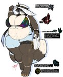 belly belly_overhang big_belly big_breasts bikini bikini_bottom bikini_top blue_body blue_fur breasts bulging_breasts claws cleavage cleavage_overflow clothed clothing fat_arms female fur gender_symbol hat headgear headwear huge_breasts huge_thighs hyper hyper_breasts implied_weight_gain male_symbol obese obese_female orange_claws overweight overweight_female shoulder_bag solo squish stretch_marks swimwear symbol text thick_thighs thigh_belt thigh_squish two-piece_swimsuit wide_hips anuki beck_love ailurid mammal red_panda absurd_res english_text hi_res busty_boy_(lore) male_(lore)