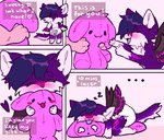 4_panel_comic ambiguous_gender anthro baby blush clean_diaper clothed clothing comic dialogue diaper duo english_text eyes_closed female fur grabby_hands happy heart_symbol hi_res holding_object holding_plushie hug hugging_object hugging_plushie kikichicks lying offscreen_character on_front pink_body pink_fur plushie purple_body purple_fur sleeping sound_effects speech_box standing text tongue tongue_out vowelless vowelless_sound_effect wearing_diaper white_body white_fur wings young young_anthro young_female zzz