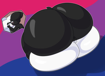 anthro big_butt bisexual_pride_colors black_body black_eyeshadow black_fur blue_eyes blush bodily_fluids butt butt_focus butt_stack cutaway duo eyeshadow female female/female fur genital_fluids genitals huge_butt humanoid_genitalia humanoid_vulva hyper hyper_butt kissing lgbt_pride makeup plump_labia pride_colors red_eyes vaginal vaginal_fluids vulva white_body white_fur cyandrive98 batt_the_bat murcii_(ekkokenight) bat mammal 2025 absurd_res digital_media_(artwork) hi_res