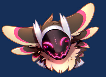 ambiguous_gender anthro big_ears black_body black_fur eyes_closed front_view fur machine mouth_closed simple_background solo tan_body tan_fur transparent_background bloominglynx avali hybrid protogen alpha_channel bust_portrait hi_res portrait
