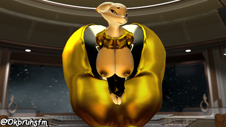 anthro areola big_areola big_breasts big_butt breasts butt herm huge_butt huge_thighs hyper hyper_butt hyper_thighs intersex looking_at_viewer solo thick_thighs ok_bruh bandai_namco digimon digimon_(species) renamon 16:9 3d_(artwork) digital_media_(artwork) hi_res source_filmmaker_(artwork) widescreen