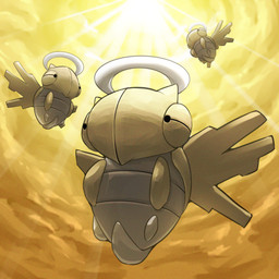 ambiguous_feral ambiguous_gender brown_body brown_exoskeleton brown_wings cloud exoskeleton feral floating grey_body grey_exoskeleton group halo light light_beam multicolored_body multicolored_exoskeleton sky skyscape sun sunbeam sunlight trio two_tone_body two_tone_exoskeleton wings spicyichizo nintendo pokemon arthropod generation_3_pokemon insect pokemon_(species) shedinja undead 1:1 2026 absurd_res hi_res lighting shaded