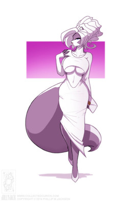 anthro belly_cutout big_breasts blue_eyes breasts cleavage clothed clothing cutout dress envelope female fur green_eyes grey_body grey_fur hair huge_breasts multicolored_body multicolored_fur simple_background solo two_tone_body two_tone_fur under_boob white_body white_fur white_hair conditional_dnp jollyjack chloe_sinclaire mammal mephitid skunk