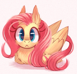 :< blue_eyes blush ear_blush eyelashes feathered_wings feathers female feral fur hair loaf looking_at_viewer pink_hair pink_tail ponyloaf simple_background sitting solo tail white_background wings yellow_body yellow_fur candy_meow candymeow333 friendship_is_magic hasbro my_little_pony mythology fluttershy_(mlp) equid equine mammal mythological_creature mythological_equine pegasus hi_res