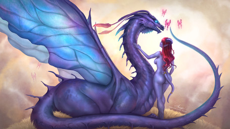 ambiguous_gender breasts butt duo female feral grass hair horn humanoid_pointy_ears insect_wings lepidopteran_wings nude plant pointy_ears purple_body red_hair smile tail wings aeryn_art blizzard_entertainment mythology paizo pathfinder pathfinder:_wrath_of_the_righteous warcraft aivu shareel ambient_arthropod ambient_butterfly ambient_insect draenei dragon fairy_dragon havoc_dragon humanoid mythological_creature mythological_scalie scalie 16:9 2023 hi_res widescreen
