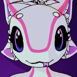 4_ears anthro black_sclera eyebrows eyelashes feather_hair feathers looking_at_viewer male multi_ear pink_eyes pseudo_hair purple_background simple_background teeth tongue tongue_out white_body cutiecookiewolfie avali 1:1 3d_(artwork) blender_(artwork) digital_media_(artwork)