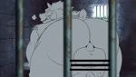 ambiguous_penetration anthro balls balls_deep bodily_fluids breath butt censor_bar cum cum_in_ass cum_inside genital_fluids genitals ineffective_censorship jail_bars male penetration prison prison_cell rear_view size_difference tail eto1212 dragon_quest square_enix mammal orc_(dragon_quest) suid suina sus_(pig) wild_boar animated censored no_sound short_playtime sketch webm