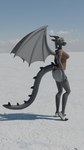 5_toes anthro brown_eyes claws clothing feet female grey_body hand_on_hip horn humanoid_feet looking_at_viewer plantigrade solo tail toes wings pukhnastyy_aks mythology eliora_vohnekryl dragon mythological_creature mythological_scalie scalie 3d_(artwork) 9:16 digital_media_(artwork) hi_res