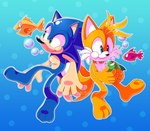 2_tails 3_toes anthro barefoot blue_body blue_eyes blue_fur bubble cheek_tuft duo facial_tuft feet fur green_eyes holding_breath male multi_tail orange_body orange_fur paws quills_(anatomy) tail toes tuft underwater water zoiby sega sonic_the_hedgehog_(series) miles_prower sonic_the_hedgehog canid canine eulipotyphlan fish fox hedgehog mammal marine 2018 hi_res