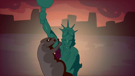 armpit_fetish armpit_play armpit_sex big_penis bodily_fluids cum duo female feral genital_fluids genitals macro male male/female object_penetration penis sculpture sex statue statue_of_liberty chszan_chan godzilla_(series) toho godzilla humanoid monster 16:9 animated hi_res short_playtime sound video widescreen