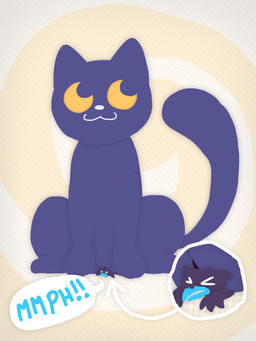 :3 >_< abstract_background ambiguous_gender ambiguous_prey anthro anthro_on_feral beak bestiality blue_beak cat_tail close_up_panel duo extreme_size_difference eyes_closed feathers female female/ambiguous female_feral female_pred feral feral_on_top fur genitals larger_feral looking_away macro_female macro_feral purple_body purple_feathers purple_fur sitting sitting_on_another size_difference smothering spiral_background text unbirthing vaginal vore vulva white_eyes yellow_eyes waso_mu 7th_beat_games a_dance_of_fire_and_ice world_7_cat_(adofai) worvid_(waso_mu) avian bird corvid corvus_(genus) crow domestic_cat felid feline felis mammal oscine passerine 2026 3:4 colored digital_drawing_(artwork) digital_media_(artwork) english_text hi_res lineless pastel_theme shaded simple_shading