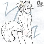 anthro anus balls blush butt fur genitals grey_eyes hair looking_at_viewer male nude solo spread_butt spreading tail white_body white_fur white_hair kristhelynx melman_(kristhelynx) domestic_cat felid feline felis mammal 1:1 2024 digital_media_(artwork)