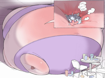 belly belly_expansion big_belly bloated blobby bra breasts butt clothing cutaway expansion female food hair huge_belly hyper hyper_belly hyper_inflation inflation inside monobutt morbidly_obese morbidly_obese_female morbidly_obese_humanoid obese obese_female obese_humanoid onomatopoeia overweight overweight_female overweight_humanoid panties pink_eyes solo sound_effects speech_bubble spherical_inflation tail text underwear weight_gain pearkidart hunter_x_hunter neferpitou animal_humanoid cat_humanoid chimera_ant felid felid_humanoid feline feline_humanoid humanoid mammal mammal_humanoid 2026 4:3 digital_drawing_(artwork) digital_media_(artwork) english_text hi_res