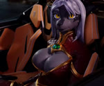 anthro areola areola_slip big_breasts biped bodily_fluids breast_expansion breast_growth breasts car cleavage clothed clothing expansion eyelashes female grey_body growth looking_at_viewer looking_down mouth_closed sitting solo sweat vehicle yellow_eyes connivingrat evilzorak_(sound) y'vraine_(londryx) canid canine mammal 3d_(artwork) 3d_animation animated digital_media_(artwork) sound webm