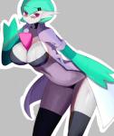 breasts clothing eyewear female glasses not_furry solo nananana nintendo pokemon dr._voir gardevoir generation_3_pokemon pokemon_(species) shiny_pokemon absurd_res hi_res