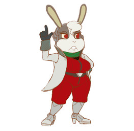 anthro big_breasts breasts clothed clothing crossgender eyelashes female gloves handwear mtf_crossgender red_eyes scarf solo wide_hips unknown_artist nintendo star_fox peppy_hare hare lagomorph leporid mammal colored