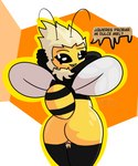 anthro big_butt butt female hair size_difference smaller_female solo minusdanna arthropod bee humanoid hymenopteran insect 5:6