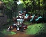 anthro female forest plant solo tree shadoca blizzard_entertainment warcraft bear mammal pandaren hi_res