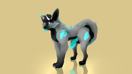 2_horns aroused balls black_balls black_body black_fur black_markings blue_body blue_eyes blue_fur blue_markings blue_pawpads blue_penis blue_tongue bodily_fluids erection femboy feral fur genital_fluids genitals grey_body grey_fur head_horn horn knot male markings pawpads penis precum reflection solo tongue white_horn dreamfox flipper_(fluffyflipper02) canid canine mammal maned_wolf 16:9 absurd_res hi_res widescreen