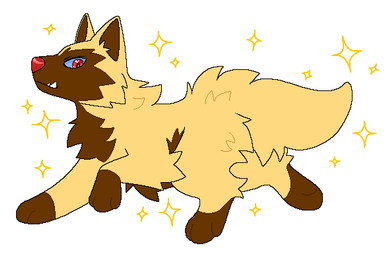 ambiguous_gender blue_sclera brown_body brown_fur brown_inner_ear digitigrade feral fur looking_at_viewer paws red_eyes red_nose side_view simple_background snout solo sparkles tail underbite white_background yellow_body yellow_fur maligaytor nintendo pokemon generation_3_pokemon pokemon_(species) poochyena shiny_pokemon 2025 aliasing digital_drawing_(artwork) digital_media_(artwork) flat_colors full-length_portrait microsoft_paint_(artwork) portrait