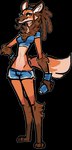 alpha_channel anthro biped breasts canid canine clothed clothing countershade_face countershade_fur countershade_torso countershading dipstick_tail female fur hair jam_(artist) mammal markings orange_body orange_fur simple_background solo tail tail_markings transparent_background
