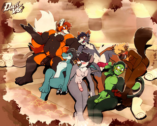 animal_genitalia animal_penis anthro balls black_body black_fur black_hair blonde_hair brown_body brown_fur brown_hair brown_pawpads canine_genitalia canine_penis dreadlocks erection eyes_closed facial_hair fur genitals goatee green_body green_highlights green_scales green_skin grey_body grey_fur group hair highlights_(coloring) humanoid_genitalia humanoid_penis knot male open_mouth open_smile orange_body orange_fur pawpads paws penis pink_body pink_skin sauna scales slightly_chubby slightly_chubby_anthro slightly_chubby_male smile white_body white_fur dustythebat ray_cyber_tech_(character) ailurid american_opossum canid canine crocodile crocodilian fox haplorhine mammal marsupial monkey primate red_panda reptile scalie virginia_opossum hi_res