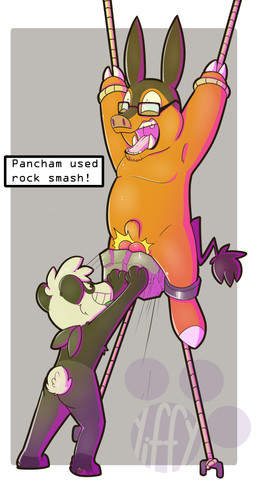 animal_genitalia attack ballbusting balls bound cock_and_ball_torture crotch_attack duo eyewear genital_torture genitals glasses grin male nude open_mouth pain rock rope semi-anthro sheath smile teeth torture wide_eyed yiffy1234 nintendo pokemon generation_5_pokemon generation_6_pokemon mammal pancham pignite pokemon_(species) hi_res