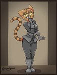 anthro boots brown_body brown_fur clothing female footwear fur shoes shush solo striped_body striped_fur stripes astralgloom bethesda_game_studios microsoft skyrim the_elder_scrolls orange_ringtail_thief felid khajiit mammal 2020 hi_res