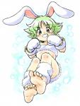 5_toes barefoot blush clothed clothing feet female gloves green_eyes green_hair hair handwear humanoid_feet looking_at_viewer plantigrade smile soles solo toes oyatsu animal_humanoid humanoid lagomorph lagomorph_humanoid leporid_humanoid mammal mammal_humanoid rabbit_humanoid 2011