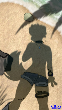 anthro beach bottomwear bracelet choker clothing denim denim_bottomwear denim_clothing denim_shorts discarded_clothing femboy hotpants jewelry legband male necklace sand shadow shoreline shorts silhouette solo thighband untied_bikini wave yaboyfoz! dressed_shadow garrett_(yaboyfoz!) aquatic australian_cattle_dog bivalve canid canine canis cattledog clam domestic_dog herding_dog mammal mollusk pastoral_dog hi_res