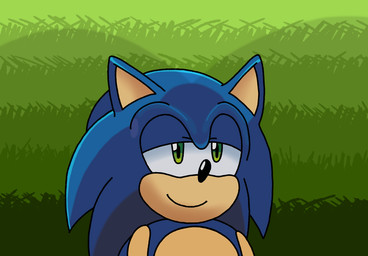 blue_body blue_fur fur grass green_eyes happy male plant shadow smile bannerniceman archie_comics sega sonic_the_hedgehog_(archie) sonic_the_hedgehog_(comics) sonic_the_hedgehog_(series) sonic_the_hedgehog eulipotyphlan hedgehog mammal hi_res
