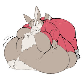 anthro belly belly_grab belly_hair big_belly big_butt bodily_fluids body_hair boots buckteeth butt chest_hair clothing facial_hair footwear fur grey_body grey_fur huge_belly huge_butt hyper hyper_belly hyper_butt long_ears love_handles lying male moobs morbidly_obese morbidly_obese_anthro morbidly_obese_male mustache obese obese_anthro obese_male on_front overweight overweight_anthro overweight_male red_outfit shoes short_tail solo sweat sweatdrop tail teeth wardrobe_malfunction worried boot_(artist) nintendo star_fox peppy_hare hare lagomorph leporid mammal 2019