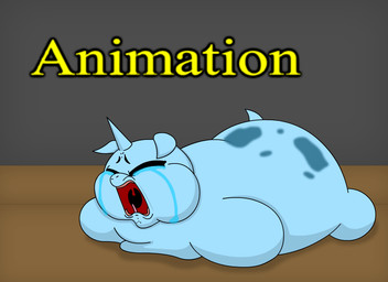 1_horn ambiguous_feral ambiguous_gender blue_body bodily_fluids crying eyes_closed featureless_feet featureless_hands feet feral horn lying misleading_thumbnail neonate obese on_front open_mouth overweight pained_expression simple_background solo tail tears text toothless_mouth upset young young_ambiguous young_feral draco_abuser fluffy_pony mythology equid equine fluffy_pony_(species) mammal mythological_creature mythological_equine unicorn 2026 cel_shading digital_media_(artwork) english_text shaded