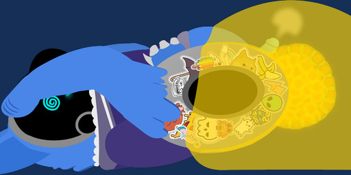 anal_oviposition anthro blush bodily_fluids cum cum_in_goo duo egg egg_inflation genital_fluids legs_above_head lying machine male on_back oviposition questionable_consent slime_inflation spiral spiral_eyes stickers_on_body tf2_demo_2004 stickerboard_(tf2_demo_2004) goo_creature protogen slime_(blob) alpha_channel hi_res