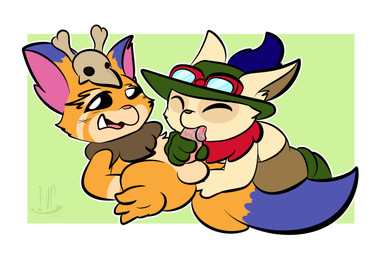 anal anthro balls duo erection fellatio fingering fur genitals male male/male open_mouth oral penile penis sex simple_background smile tongue tongue_out thefablednekos league_of_legends riot_games tencent gnar_(lol) teemo_(lol) yordle 2016 dated digital_media_(artwork) hi_res