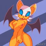 anthro areola black_nose blush breasts eyeshadow female fingering fingering_self fur hand_on_breast makeup masturbation navel nipples nude open_mouth solo standing white_body white_fur wings sy_noon sega sonic_the_hedgehog_(series) rouge_the_bat bat mammal 1:1 aliasing digital_media_(artwork) low_res oekaki