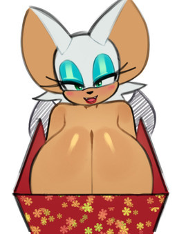 anthro big_breasts big_ears black_nose blue_eyeshadow blush box breasts breasts_in_a_box cleavage clothed clothing container eyelashes eyeshadow fangs female gift_box grey_eyes huge_breasts lipstick looking_at_viewer makeup open_mouth open_smile red_lipstick simple_background smile solo teeth white_background grimy291 sega sonic_the_hedgehog_(series) rouge_the_bat bat mammal 2025 hi_res