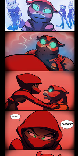 anthro bodily_fluids bodysuit breasts clothing crying dialogue duo female flashback fur grey_body grey_fur hood interrogation_room jumpsuit markings muscular muscular_anthro muscular_female orange_body orange_fur pink_nose prison_uniform prisoner skinsuit speech_bubble spots spotted_body spotted_fur tears tears_of_joy text tight_clothing uniform baban chilllum dreamworks the_bad_guys diane_foxington kitty_kat_(the_bad_guys) canid canine felid fox mammal pantherine snow_leopard absurd_res comic english_text hi_res
