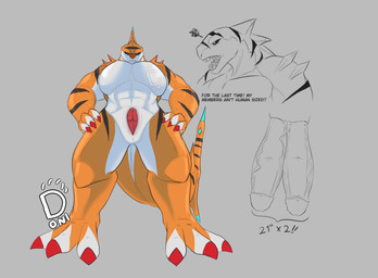 2_penises animal_genitalia annoyed anthro claws dialogue erection fangs fin genital_slit genitals looking_down low-angle_view male multi_genitalia multi_penis multicolored_body muscular nude penis penis_poking_out solo stripes tail tail_fin teeth two_tone_body vein veiny_penis donisette invizimals tigershark_(character) felid fish hybrid invizimal_(species) mammal marine pantherine shark tiger tigershark_(invizimals) absurd_res hi_res model_sheet