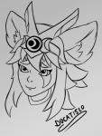 champion crown female fluffy godness headgear healer moon simple_background smile solo symbol ducatislo_(artist) hi-rez_studios paladins_(game) io_(paladins) deity humanoid 2019 digital_media_(artwork) line_art monochrome sketch