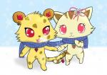 :3 anthro breath chibi cold duo female flower food fruit fur hand_holding male markings nude open_mouth outside plant red_eyes ribbons scarf semi-anthro sky snow snowflake spots spotted_body spotted_fur strawberry striped_body striped_fur stripes tan_body tan_fur yellow_body yellow_fur けんさくま jewelpet sanrio sega sega_fave jasper_(jewelpet) sango_(jewelpet) cheetah domestic_cat felid feline felis mammal tabby_cat