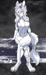 anthro breasts female fur gift hair looking_at_viewer nipples nude solo dark_guardian_corporation canid canine canis mammal wolf 5:8 absurd_res digital_media_(artwork) hi_res