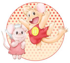 5_fingers anthro biped brown_body chibi clothed clothing duo fingers humanoid_hands ss_kaze gamba_no_bouken gamba_no_bouken_(series) chuuta ganba mammal mouse murid murine rodent 2020