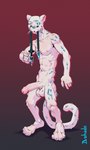 anthro balls big_penis blue_sclera foreskin fur genitals half-erect humanoid_genitalia humanoid_penis ice looking_at_viewer male melee_weapon muscular muscular_anthro muscular_male nipples one_eye_closed penis sword vein weapon white_body white_fur dohade nintendo pokemon chien-pao generation_9_pokemon legendary_pokemon pokemon_(species) absurd_res hi_res